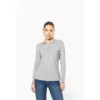 Polo maille piquée manches longues femme