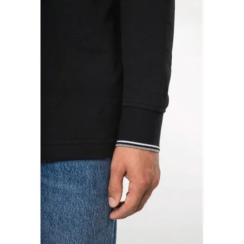 Polo maille piquée manches longues homme 4 Polo maille piquée manches longues homme