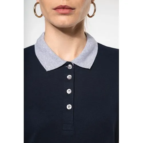Polo piqué bicolore femme