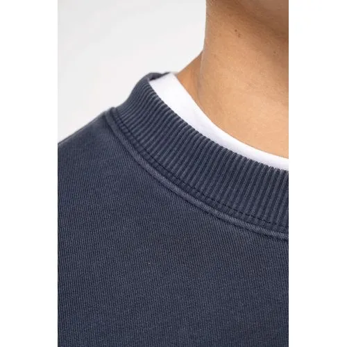 Sweat-shirt écoresponsable à col rond délavé oversize unisexe