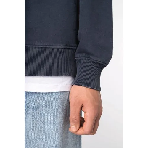 Sweat-shirt écoresponsable à col rond délavé oversize unisexe