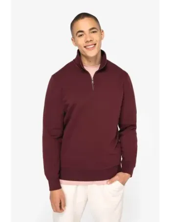 Sweat-shirt écoresponsable à col montant zippé homme