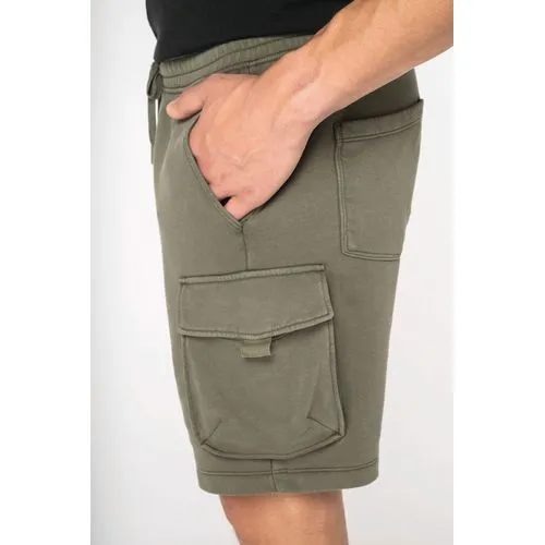 Short cargo écoresponsable délavé French Terry homme
