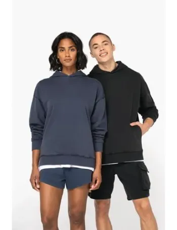 Sweat-shirt écoresponsable à capuche délavé oversize unisexe