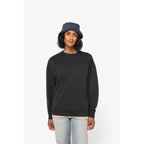 Sweat-shirt écoresponsable à col rond délavé oversize unisexe