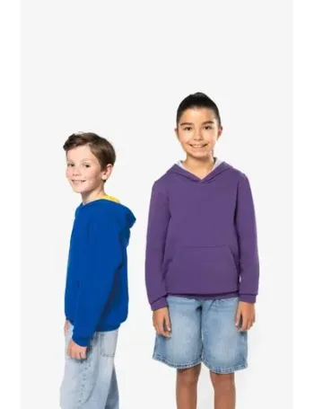 Sweat-shirt capuche contrastée enfant