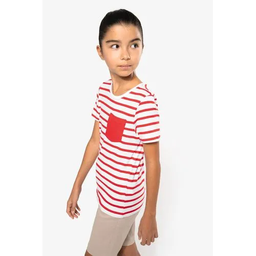 T-shirt rayé marin avec poche manches courtes enfant 1 T-shirt rayé marin avec poche manches courtes enfant
