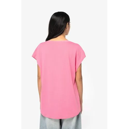 T-shirt écoresponsable loose à col V femme