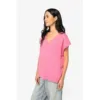 T-shirt écoresponsable loose à col V femme