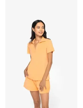 Polo écoresponsable en éponge femme