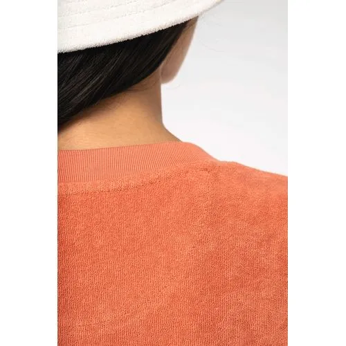 Robe t-shirt écoresponsable en éponge à épaules tombantes femme 4 Robe t-shirt écoresponsable en éponge à épaules tombantes femme