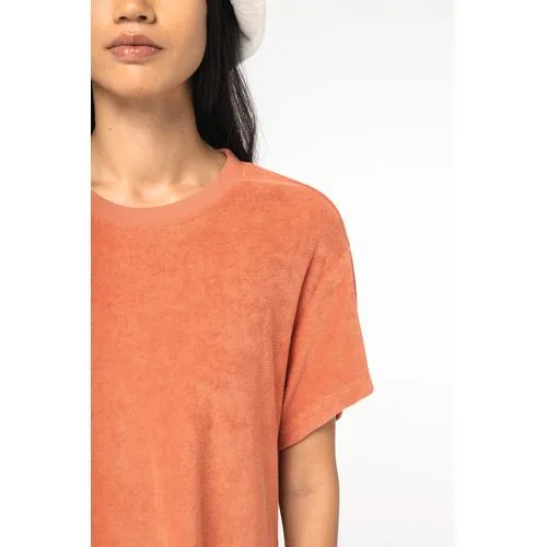 Robe t-shirt écoresponsable en éponge à épaules tombantes femme 5 Robe t-shirt écoresponsable en éponge à épaules tombantes femme