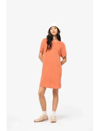 Robe t-shirt écoresponsable en éponge à épaules tombantes femme