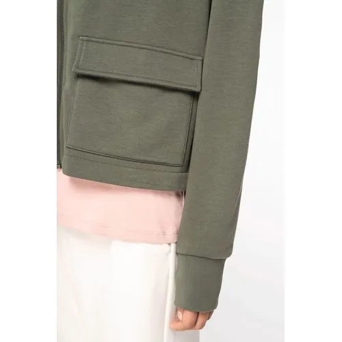 Sweat-shirt écoresponsable zippé à capuche French Terry femme