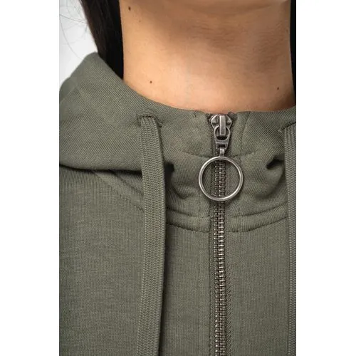 Sweat-shirt écoresponsable zippé à capuche French Terry femme