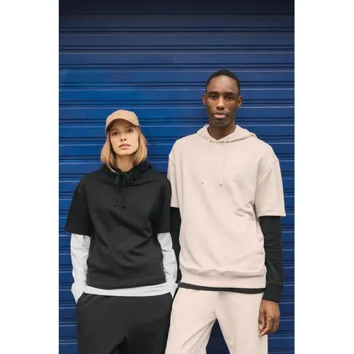 Sweat-shirt écoresponsable à capuche à épaules tombantes manches courtes French Terry unisexe 5 Sweat-shirt écoresponsable à capuche à épaules tombantes manches courtes French Terry unisexe