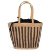 Sac panier rayé en jonc de mer