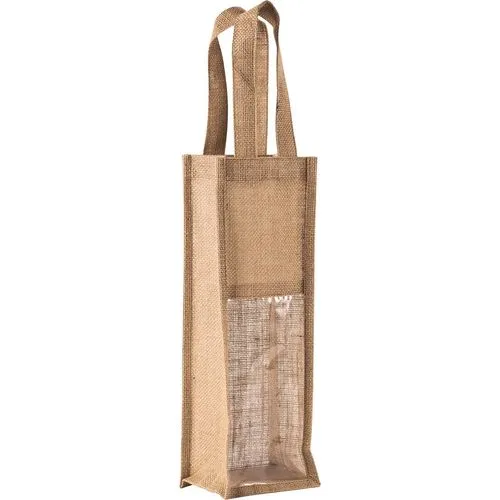 Sac porte-bouteille en jute 2 Sac porte-bouteille en jute