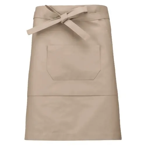 Tablier coton mi-long beige 1 Tablier coton mi-long
