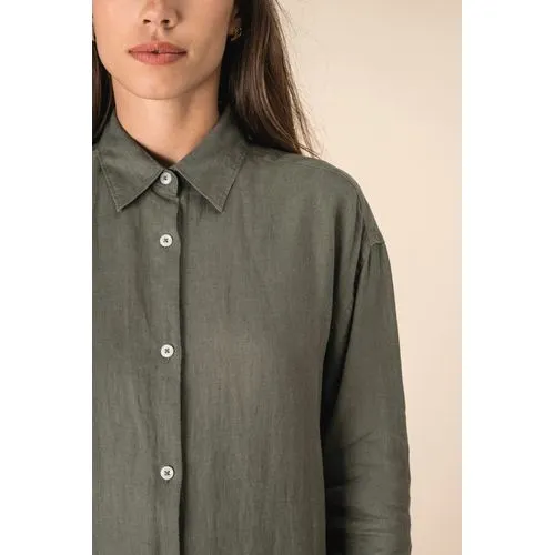 Robe chemise en lin femme