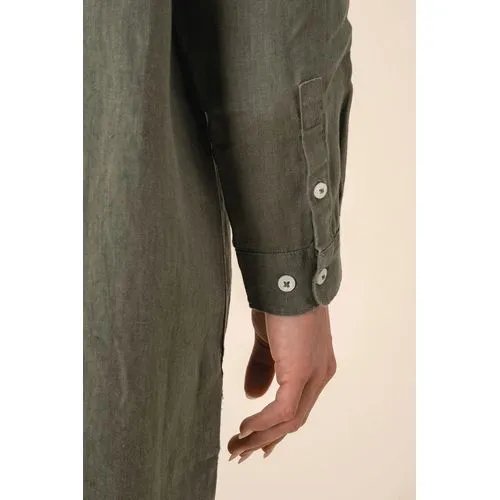 Robe chemise en lin femme