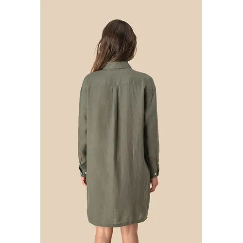 Robe chemise en lin femme