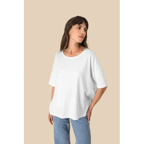 T-shirt écoresponsable slub oversize femme