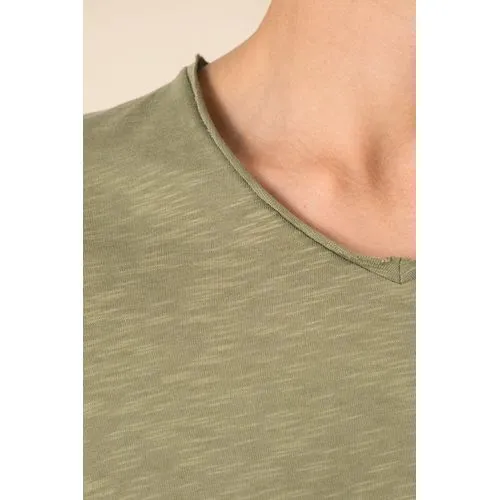 T-shirt écoresponsable col slub à épaules tombantes homme