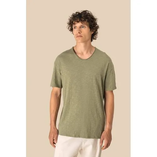 T-shirt écoresponsable col slub à épaules tombantes homme