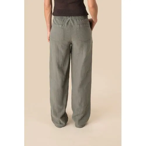 Pantalon délavé en lin femme