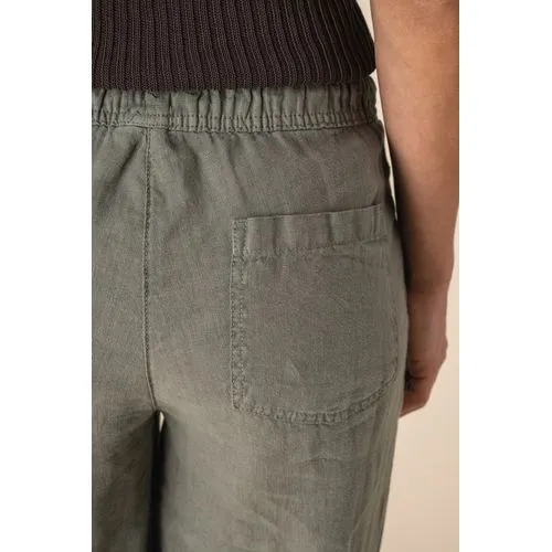 Pantalon délavé en lin femme