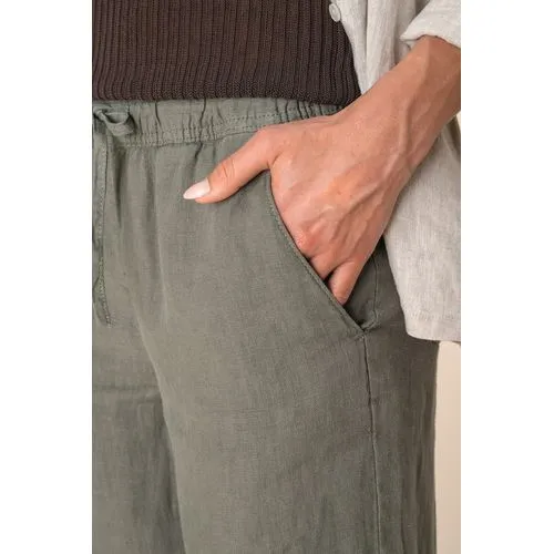 Pantalon délavé en lin femme