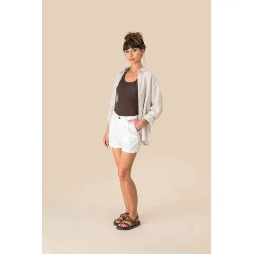 Short en lin femme