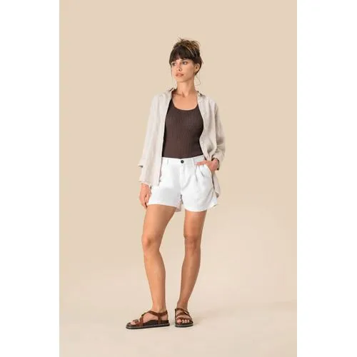 Short en lin femme