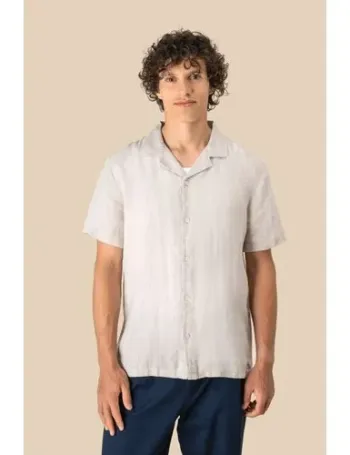 Chemise à col bowling en lin homme 1 Chemise à col bowling en lin homme