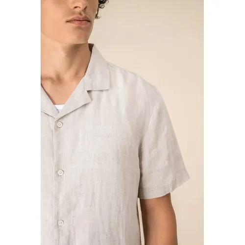 Chemise à col bowling en lin homme