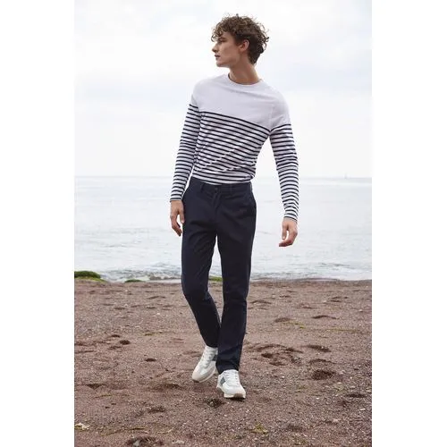 Pantalon Chino Stretch Homme 1 T-shirt breton à manches longues