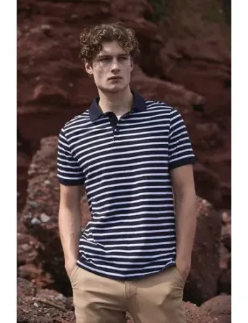 Polo jersey à rayures