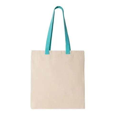 Sac shopping plat en toile avec poignées contrastées