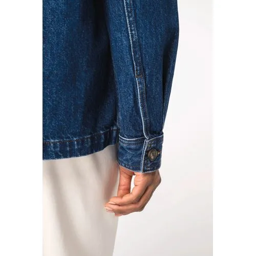 Veste en jean écoresponsable à épaules tombantes unisexe