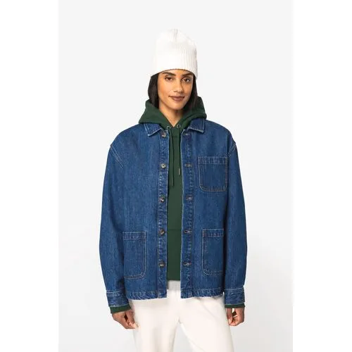 Veste en jean écoresponsable à épaules tombantes unisexe