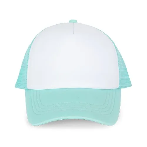 Casquette trucker enfant – 5 panneaux k-up bleu pastel 110 g/m² polyester taille unique 1 Casquette trucker enfant - 5 panneaux