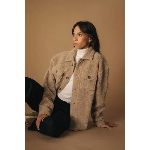 Surchemise à épaules tombantes en sherpa unisexe