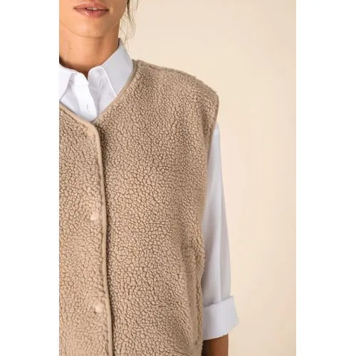 Veste sans manches en sherpa femme