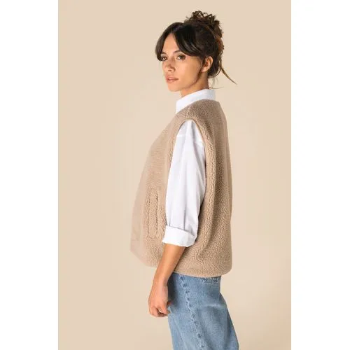 Veste sans manches en sherpa femme