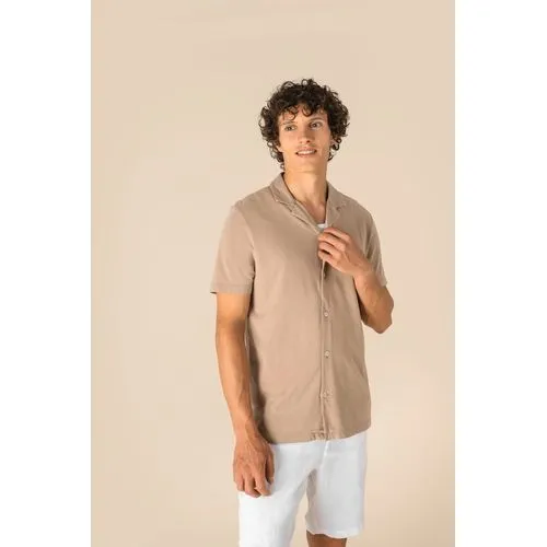 Chemise écoresponsable à col bowling délavée en jersey manches courtes homme 3 Chemise écoresponsable à col bowling délavée en jersey manches courtes homme