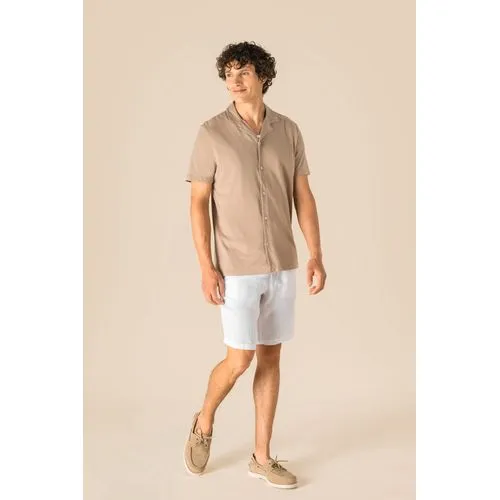 Chemise écoresponsable à col bowling délavée en jersey manches courtes homme 2 Chemise écoresponsable à col bowling délavée en jersey manches courtes homme