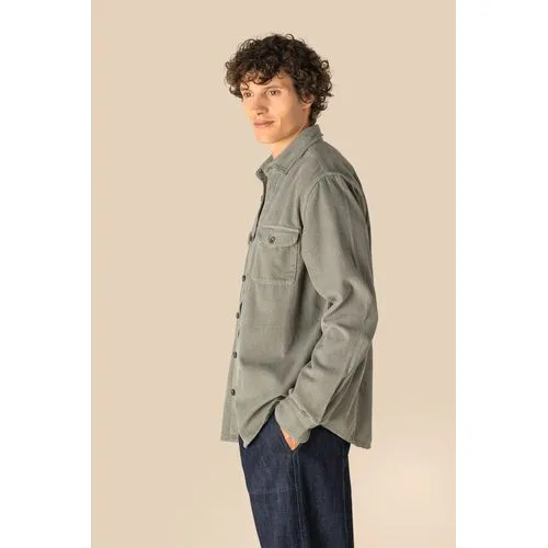 Surchemise écoresponsable délavée en velours côtelé homme