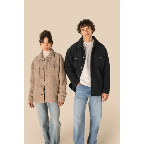 Surchemise à épaules tombantes en sherpa unisexe