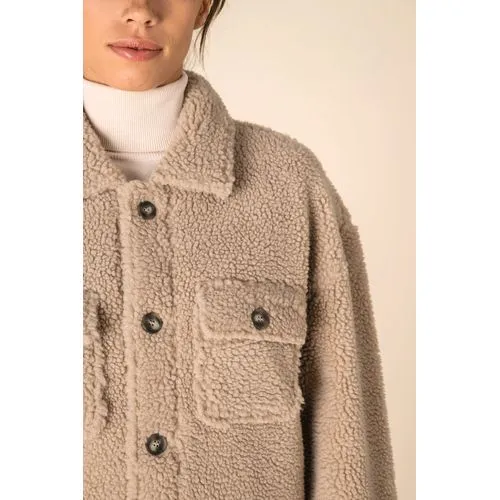 Surchemise à épaules tombantes en sherpa unisexe